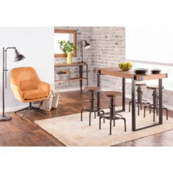 Odessa Industrial Counter Height Dining Table Black/Brown - LumiSource