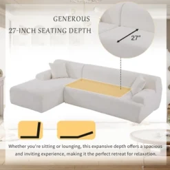 109" Simplified Style Large L-Shape Modular Sectional Sofa, 2 Piece Free Combination Sofa - ModernLuxe -Baxton Studio Shop GUEST 2f890a15 9695 4ebd b964 ac45129f2dac