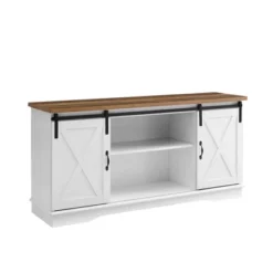 Modern Transitional Sliding Barndoor TV Stand For TVs Up To 65"- Saracina Home -Baxton Studio Shop GUEST 2f913d69 9569 41d2 aad7 830c710cc2a8