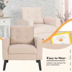 Costway Set Of 2 Accent Armchairs Upholstered Single Sofa Chairs W/ 2-Side Pockets -Baxton Studio Shop GUEST 2fbefc27 b98b 4ac1 b17d 1ebc9dd4d86c