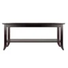 Winsome Genoa Coffee Table Glass Top Espresso: Rectangular Living Room Table With Fixed Shelf