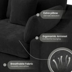 Wjshome Cloud Couch Modular Sectional Sofa, 156" U Shaped Couch,Oversize Convertible Wide Seater With 2 Ottomans,Covers Washable&Replaceable -Baxton Studio Shop GUEST 300f3b6f 7f9b 4ea9 ae6e 446b0189d421