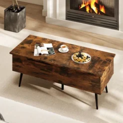 Costway Lift Top Coffee Table W/ Storage Multi-Functional Home Center Accent Table For Living Room Rustic Brown -Baxton Studio Shop GUEST 3031d0e1 2c8f 4fbe 9618 58fef8ae6323