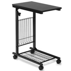 Costway Height Adjustable Sofa Side Table Snack End Slide Under Table Rolling Casters 17 Costway Height Adjustable Sofa Side Table Snack End Slide Under Table Rolling Casters -Baxton Studio Shop GUEST 30328744 fd30 4e6e 8051 ad81c67a7b58