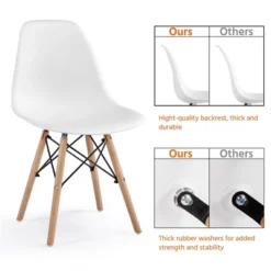 Yaheetech Modern Dining Chairs With Natural Beech Wood Set Of 4 -Baxton Studio Shop GUEST 305818c2 9ab3 4b57 8bbe bcecf63c6989