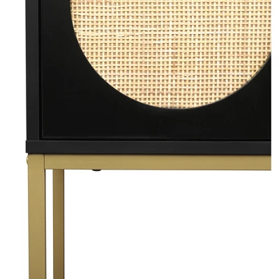 Natural Rattan 2 Door High Cabinet With Built-In Adjustable Shelves - ModernLuxe 11 Natural Rattan 2 Door High Cabinet With Built-In Adjustable Shelves - ModernLuxe - Image 11