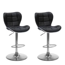 Set Of 2 Adjustable Chrome Accented Bonded Leather Barstool - Corliving -Baxton Studio Shop GUEST 30927c08 2e9c 4f65 8d79 c09c14c383ea