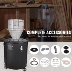 VEVOR Cyclone Dust Separator With Metal Tank, 4" Retrofit Cyclone Separator For Dust Collectors, ABS Dust Deputy With 2" Hole O.D. Connector, Black 13 VEVOR Cyclone Dust Separator With Metal Tank, 4" Retrofit Cyclone Separator For Dust Collectors, ABS Dust Deputy With 2" Hole O.D. Connector, Black -Baxton Studio Shop GUEST 309c0b63 1a38 48d5 80c5 a774623f8a79