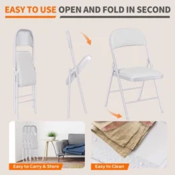 SUGIFT Folding Chairs With Padded Seats Foldable Chair For Outdoor & Indoor Use (Set Of 4) 14 SUGIFT Folding Chairs With Padded Seats Foldable Chair For Outdoor & Indoor Use (Set Of 4) -Baxton Studio Shop GUEST 309fed4d 7750 4edd 9a24 3177fcb0b645