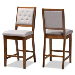 2pc Gideon Fabric Upholstered And Wood Counter Height Barstool Set - Baxton Studio -Baxton Studio Shop GUEST 31185456 0561 4875 8bf7 972a2ca3028c