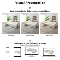 130"W Modular Sectional Sofa Couch Set, 6 Seat Convertible Sleeper Sofa Bed For Living Room -ModernLuxe -Baxton Studio Shop GUEST 3138aa0a 8d55 47de a15c 0bb7ee8bd0ab