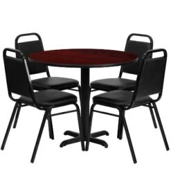 Flash Furniture 36'' Round Laminate Table Set With X-Base And 4 Trapezoidal Back Banquet Chairs 9 Flash Furniture 36'' Round Laminate Table Set With X-Base And 4 Trapezoidal Back Banquet Chairs -Baxton Studio Shop GUEST 315ca42f 4e26 4bd6 adf1 85222d9e7634