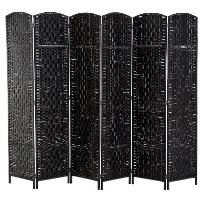 HOMCOM 6' Tall Wicker Weave 6 Panel Room Divider Privacy Screen 5 HOMCOM 6' Tall Wicker Weave 6 Panel Room Divider Privacy Screen - Image 5