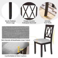 Foldable Dining Table Set For Small Space, 5 Pcs Set Farmhouse Style, Small Kitchen Table Set With Drop Leaf And 4 Dining Upholstered Chairs, Black 17 Foldable Dining Table Set For Small Space, 5 Pcs Set Farmhouse Style, Small Kitchen Table Set With Drop Leaf And 4 Dining Upholstered Chairs, Black -Baxton Studio Shop GUEST 3184f371 8fe2 443b 8414 1e890371360d