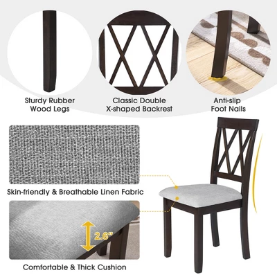 Foldable Dining Table Set For Small Space, 5 Pcs Set Farmhouse Style, Small Kitchen Table Set With Drop Leaf And 4 Dining Upholstered Chairs, Black 3 Foldable Dining Table Set For Small Space, 5 Pcs Set Farmhouse Style, Small Kitchen Table Set With Drop Leaf And 4 Dining Upholstered Chairs, Black - Image 3