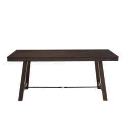 71" Tanya Modern Farmhouse Metal Stretcher Dining Table Dark Brown Oak - Saracina Home 6 71" Tanya Modern Farmhouse Metal Stretcher Dining Table Dark Brown Oak - Saracina Home -Baxton Studio Shop GUEST 318da050 abf9 4756 b1f1 bc601f9c5ee6