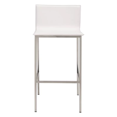 29.5" Elegant Slim Barstool White - ZM Home 3 29.5" Elegant Slim Barstool White - ZM Home - Image 3