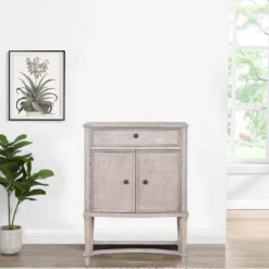 Acme Furniture Wynsor Wine Rack Vintage Bone White Finish