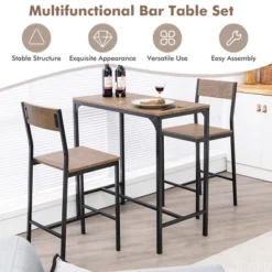 Costway 3PCS Bar Table Set Industrial Counter Height Dining Table Set W/2 Stools 13 Costway 3PCS Bar Table Set Industrial Counter Height Dining Table Set W/2 Stools -Baxton Studio Shop GUEST 31dcd86b 224e 461f 9ce8 fe893daaecda