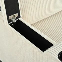 82.5"W Modern L-Shaped Sectional Sofa With Storage Chaise, Cup Holders And USB Ports, Corduroy Upholstered Fabric Sofa Couch - ModernLuxe -Baxton Studio Shop GUEST 32157b2d 162e 42cb 95e2 0af8765a32df