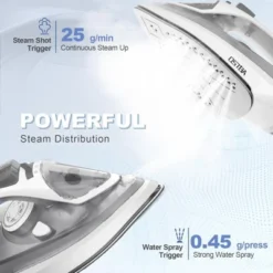 OSTBA 2300W Steam Iron, Nonstick Soleplate, Rapid Heating, Self-Clean, Anti-Limescale, Drip Stop, 300ml Tank For Home 11 OSTBA 2300W Steam Iron, Nonstick Soleplate, Rapid Heating, Self-Clean, Anti-Limescale, Drip Stop, 300ml Tank For Home -Baxton Studio Shop GUEST 32383fba c62c 41b2 bbea 6425cf919a37