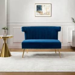 Cadmus 46" Modern Velvet Armless Loveseat With Channel-tufted Wingback For Living Room And Drawing Room| KARAT HOME 32 Cadmus 46" Modern Velvet Armless Loveseat With Channel-tufted Wingback For Living Room And Drawing Room| KARAT HOME -Baxton Studio Shop GUEST 32618a4c 9d77 4ea1 9ef9 86ffbda77db4
