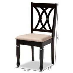 Set Of 4 Reneau Finished Wood Dining Chairs Brown - Baxton Studio: Rubberwood Frame, Polyester Seat, Foam Padding -Baxton Studio Shop GUEST 32a8cc1e 6675 4aba 8b8f 6406a7632ca7