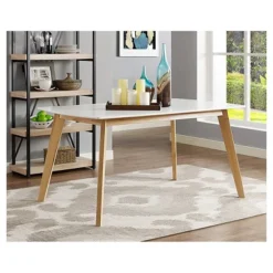 59" Retro Modern Wood Kitchen Dining Table - Saracina Home 7 59" Retro Modern Wood Kitchen Dining Table - Saracina Home -Baxton Studio Shop GUEST 32bbdfd8 eff2 4932 866b 266095fe6cee