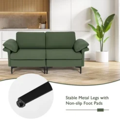 Costway Modern Loveseat Fabric 2-Seat Sofa Couch For Small Space W/Metal Legs Army 14 Costway Modern Loveseat Fabric 2-Seat Sofa Couch For Small Space W/Metal Legs Army -Baxton Studio Shop GUEST 32c0f313 00c1 4483 bbf0 e5a1516dd82e