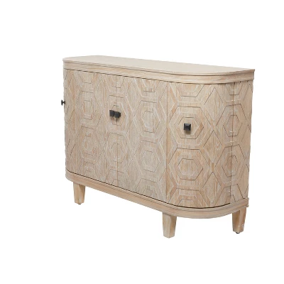 Traditional Carved Wood Curved Cabinet Brown - Olivia & May 9 Traditional Carved Wood Curved Cabinet Brown - Olivia & May - Image 9