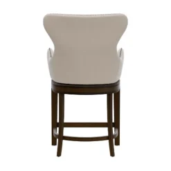 25.75" Caydena Memory Return Swivel Wood Counter Height Barstool Rustic Gray/Cream Fabric - Hillsdale Furniture -Baxton Studio Shop GUEST 32ed171a d55c 4e61 897d 7a701a384345