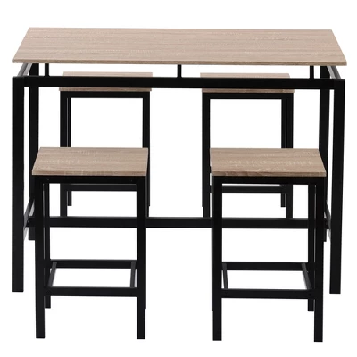 Modernluxe 5-Piece Kitchen Counter Height Table Set With 4 Chairs-Industrial 5 Modernluxe 5-Piece Kitchen Counter Height Table Set With 4 Chairs-Industrial - Image 5