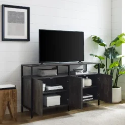 Jacobsen TV Stand For TVs Up To 55" Dark Gray - Crosley -Baxton Studio Shop GUEST 32fe3d97 fefa 4a97 addf 04da21da91b0