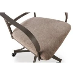 5pc Carter Swivel Dining Set Metal/Tan/Cherry - Powell Company -Baxton Studio Shop GUEST 33065b85 9595 47d2 b08f 33619f978422