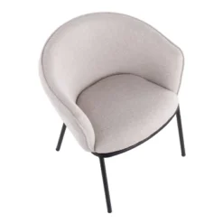 Ashland Contemporary Dining Chair Black/Cream - LumiSource: Padded Seat, Metal Legs, Polyester Upholstery -Baxton Studio Shop GUEST 330d8f93 24fe 43a1 b71b e4a196cbfff4