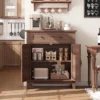 Farmhouse Storage Cabinet Adjustable With 7-Tier Shelves Style 31.5", Rustic Kitchen & Dining Room Organizer, Multi-Functional Entryway Cabinet