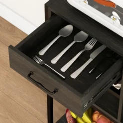 HOMCOM Kitchen Baker's Rack With Power Outlet, LED Lights, Microwave Stand With Storage Shelves, Wine Bottle Rack, Barn Door Cabinet -Baxton Studio Shop GUEST 33808033 0a81 43f1 9665 a9a770d67834