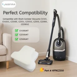 Nispira Foam & Felt Filter Replacement Kit​ Compatible With Shark CV100 CZ250 CZ500 CV100UKT CZ250UKT CZ500UKT Vacuum Cleaner, 3 Packs