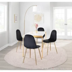 Set Of 2 Pebble Contemporary Dining Chairs Gold/Black - LumiSource -Baxton Studio Shop GUEST 33d9a42b 4f09 4151 b688 8a8b9a1a6d38
