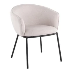 Ashland Contemporary Dining Chair Black/Cream - LumiSource: Padded Seat, Metal Legs, Polyester Upholstery -Baxton Studio Shop GUEST 33e98153 a1e4 40bc 8e86 9d5c884cd592