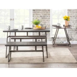 Geo Industrial Bench Antique Espresso Brown - Lumisource -Baxton Studio Shop GUEST 3402455c cad8 4290 abb8 15bd81511f7a