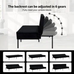 Aukfa 63" Multi-Functional Convertible Sofa Bed ¨C Instantly Transforms Into Japanese Mattress, Space-Saving Solution