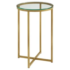 Vivian Glam X Leg Round Side Table - Saracina Home -Baxton Studio Shop GUEST 34368b3d aadb 449a b5a0 9d43fa43d7bc