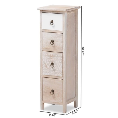 Seanna Wood 4 Drawer Storage Unit Light Brown - Baxton Studio 10 Seanna Wood 4 Drawer Storage Unit Light Brown - Baxton Studio - Image 10