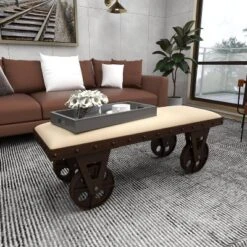 Industrial Wood Bench Brown - Olivia & May -Baxton Studio Shop GUEST 3465ec95 bcae 4977 a315 98ddee9d195f