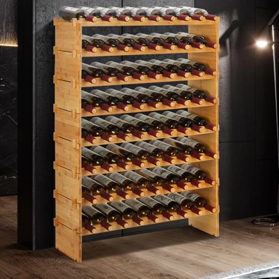 Bamboo Stackable Wine Rack – Free-Standing Bottle Holder Storage Display Shelf For Kitchen, Cellar & Dining Room 7 Bamboo Stackable Wine Rack – Free-Standing Bottle Holder Storage Display Shelf For Kitchen, Cellar & Dining Room - Image 7