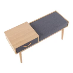 40" Telephone Polyester Wood Contemporary Bench - LumiSource -Baxton Studio Shop GUEST 34dca92c 7bf5 42c9 b7b9 64f3d0683833