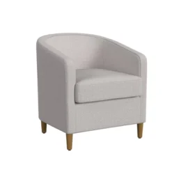 Modern Barrel Accent Chair Neutral Textured Solid - HomePop