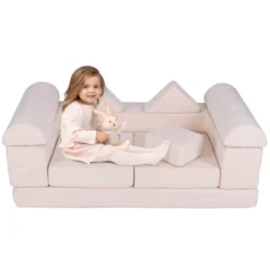 Infans Kids Modular Play Couch Play Set W/ Suede Fabric Cover High-Density Foam -Baxton Studio Shop GUEST 3506febc b35f 4b05 9a12 a8a881aedb38