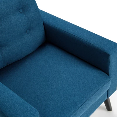 Tangkula Modern Armrest Accent Single Sofa Upholstered Living Room Chair With 2 Side Pockets Beige 7 Tangkula Modern Armrest Accent Single Sofa Upholstered Living Room Chair With 2 Side Pockets Beige - Image 7